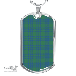 Scottish Montgomery Ancient Clan Tartan Dog Tag Necklace - Classic Scottish Plaid Tartan Plaid
