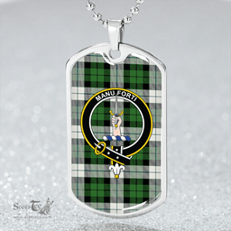 ScottishPlaid MacKay Dress Ancient Clan Tartan Dog Tag Necklace - Crest Classic Scottish Plaid Tartan Plaid