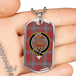 ScottishPlaid Scott Weathered Clan Tartan Dog Tag Necklace - Crest Classic Scottish Plaid Tartan Plaid