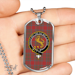 ScottishPlaid MacKintosh Weathered Clan Tartan Dog Tag Necklace - Crest Classic Scottish Plaid Tartan Plaid