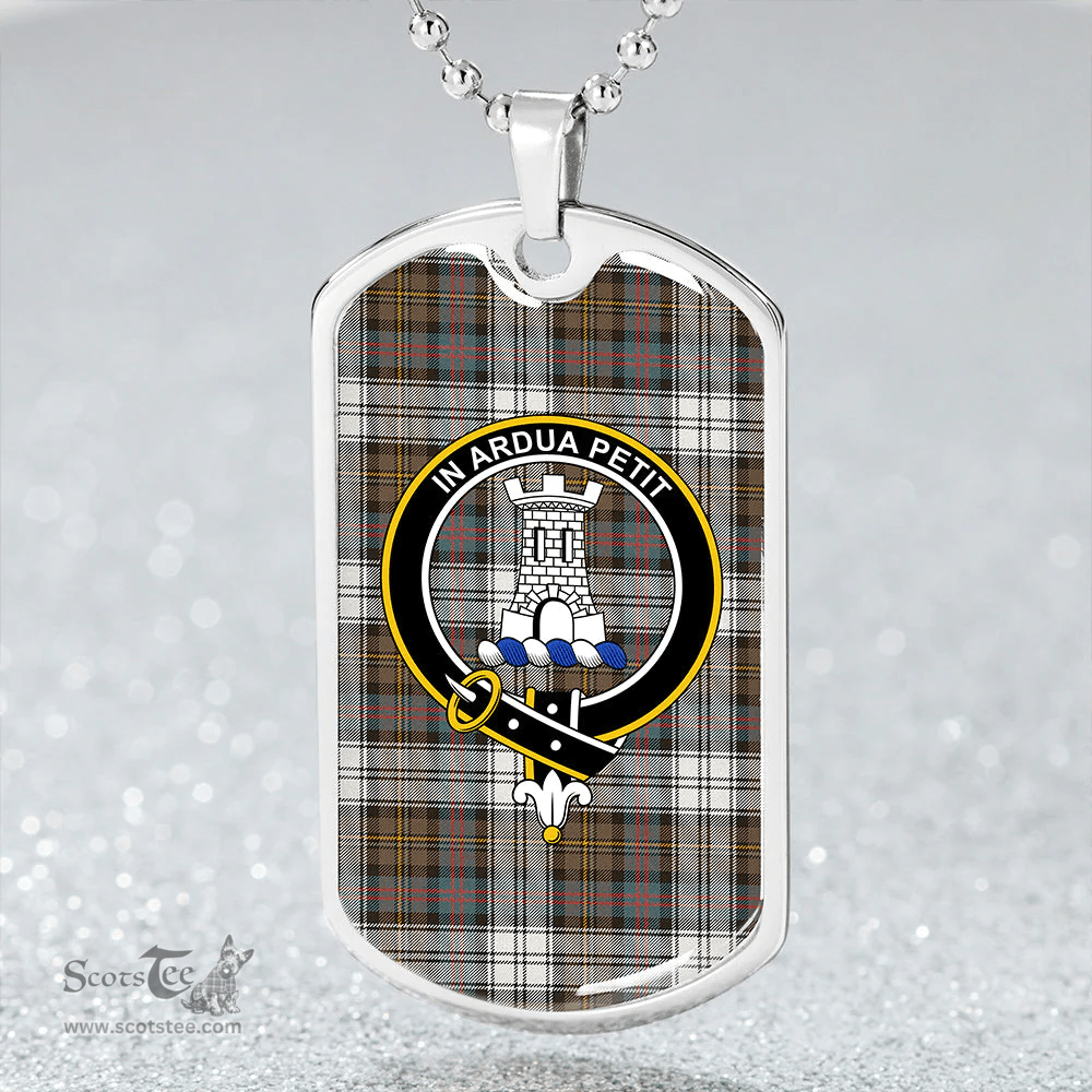 ScottishPlaid Malcolm Dress Weathered Clan Tartan Dog Tag Necklace - Crest Classic Scottish Plaid Tartan Plaid
