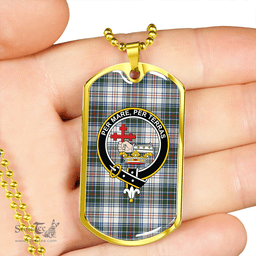 ScottishPlaid MacDonald Flora Dance (Donald Flora Dance) Clan Tartan Dog Tag Necklace - Crest Classic Scottish Plaid Tartan Plaid