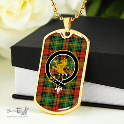 ScottishPlaid Martin Ancient Clan Tartan Dog Tag Necklace - Crest Classic Scottish Plaid Tartan Plaid
