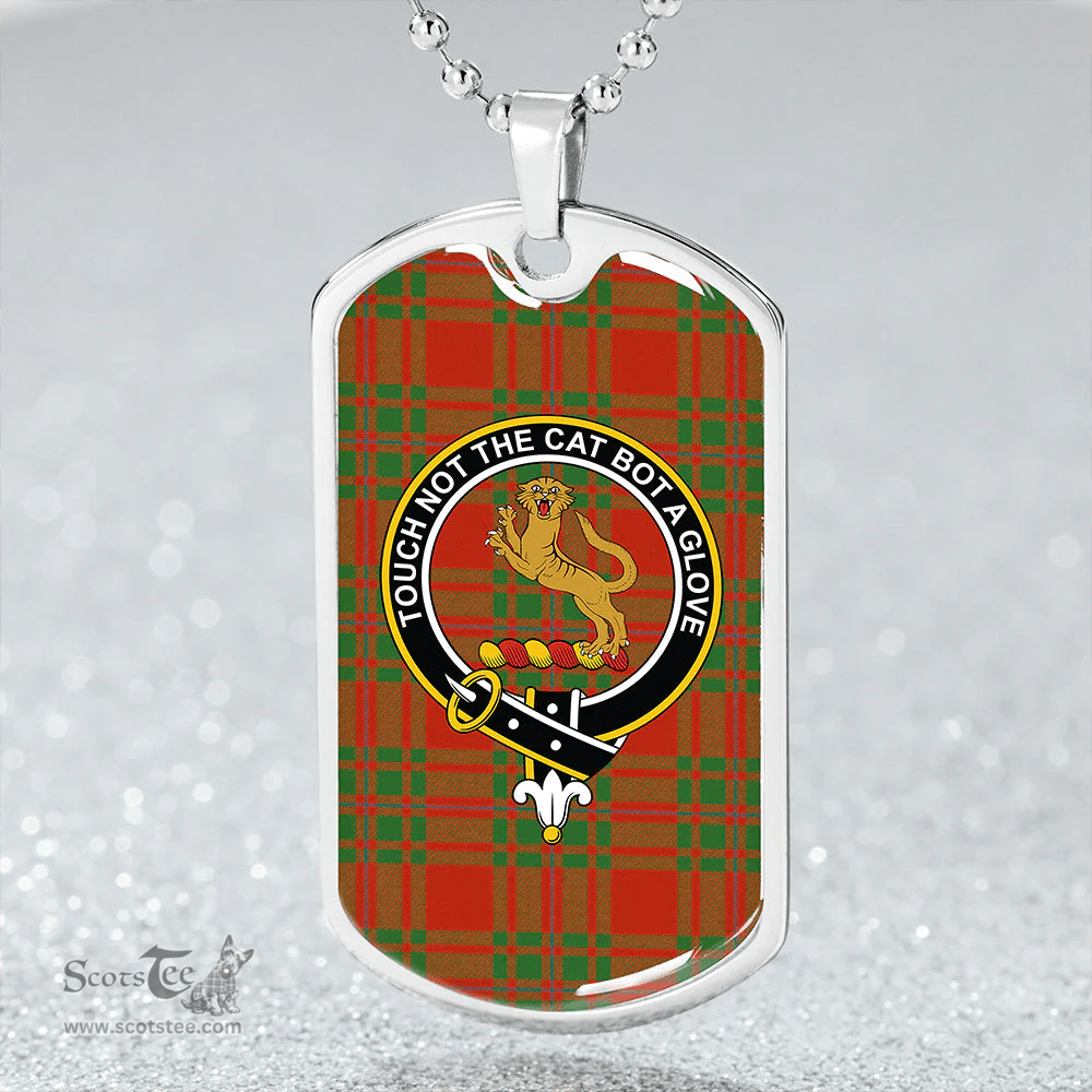 ScottishPlaid MacKintosh Red Ancient Clan Tartan Dog Tag Necklace - Crest Classic Scottish Plaid Tartan Plaid