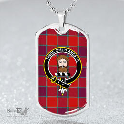 ScottishPlaid MacNab Smith Modern Clan Tartan Dog Tag Necklace - Crest Classic Scottish Plaid Tartan Plaid