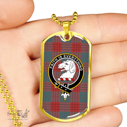ScottishPlaid Robinson Dress (Robins Dress) Weathered Clan Tartan Dog Tag Necklace - Crest Classic Scottish Plaid Tartan Plaid