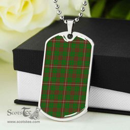 Scottish MacKinnon Hunting Modern Clan Tartan Dog Tag Necklace - Classic Scottish Plaid Tartan Plaid
