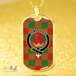 ScottishPlaid Moncrieffe Ancient Clan Tartan Dog Tag Necklace - Crest Classic Scottish Plaid Tartan Plaid