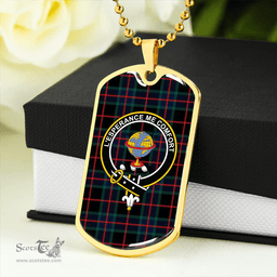 ScottishPlaid Nairn Modern Clan Tartan Dog Tag Necklace - Crest Classic Scottish Plaid Tartan Plaid