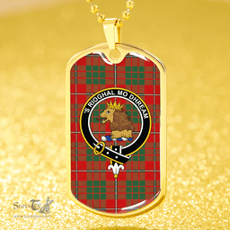 ScottishPlaid MacGregor of Balquhidder (Gregor of Balquhidder) Modern Clan Tartan Dog Tag Necklace - Crest Classic Scottish Plaid Tartan Plaid