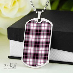 Scottish MacPherson Hunting Modern Clan Tartan Dog Tag Necklace - Classic Scottish Plaid Tartan Plaid