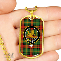 ScottishPlaid Martin Ancient Clan Tartan Dog Tag Necklace - Crest Classic Scottish Plaid Tartan Plaid