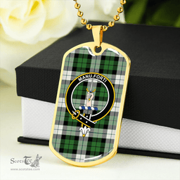 ScottishPlaid MacKay Dress Ancient Clan Tartan Dog Tag Necklace - Crest Classic Scottish Plaid Tartan Plaid