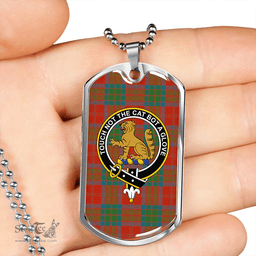 ScottishPlaid MacPherson of Cluny Ancient Clan Tartan Dog Tag Necklace - Crest Classic Scottish Plaid Tartan Plaid