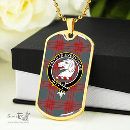 ScottishPlaid Robinson Dress (Robins Dress) Weathered Clan Tartan Dog Tag Necklace - Crest Classic Scottish Plaid Tartan Plaid