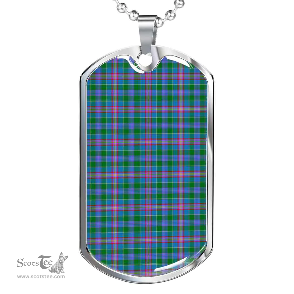 Scottish Pitcairn Hunting Clan Tartan Dog Tag Necklace - Classic Scottish Plaid Tartan Plaid