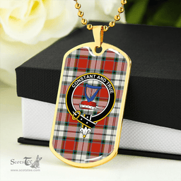 ScottishPlaid Rose Dress Ancient Clan Tartan Dog Tag Necklace - Crest Classic Scottish Plaid Tartan Plaid