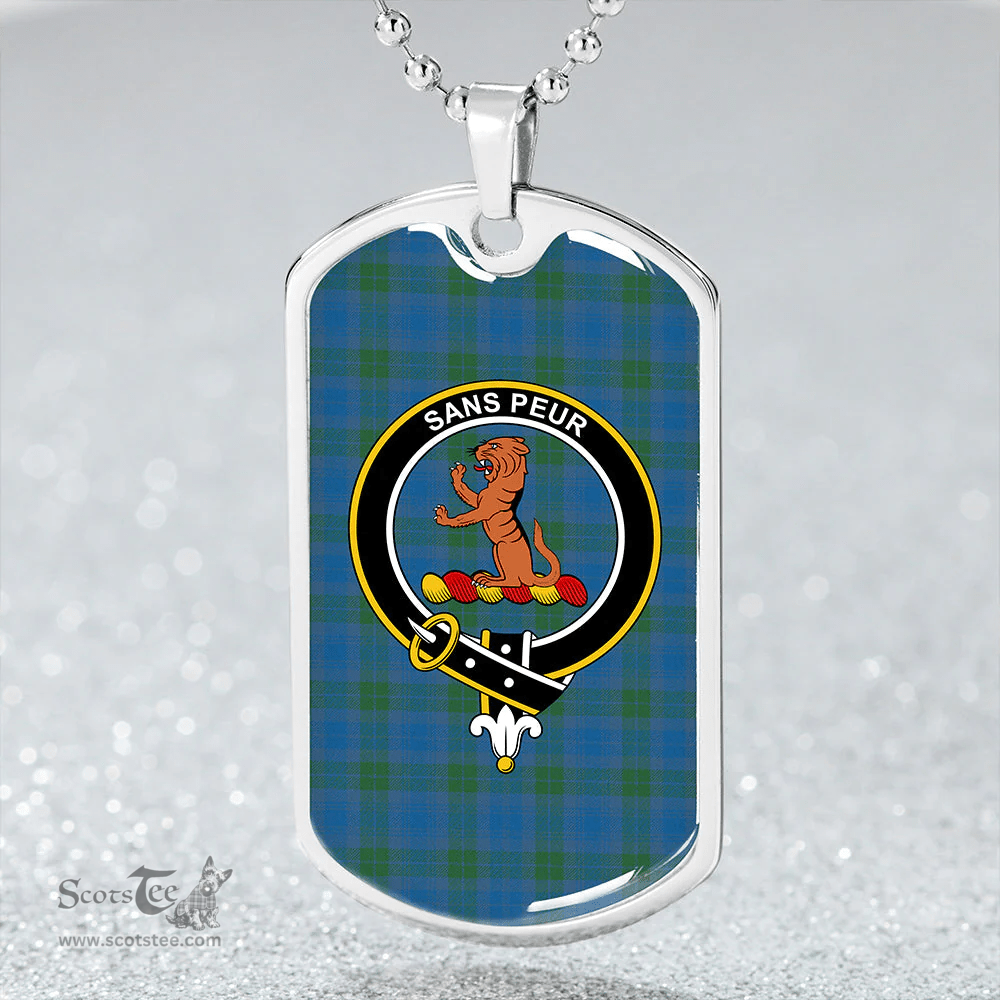 ScottishPlaid Sutherland Hunting Ancient Clan Tartan Dog Tag Necklace - Crest Classic Scottish Plaid Tartan Plaid