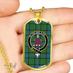 ScottishPlaid Storrie Ancient Clan Tartan Dog Tag Necklace - Crest Classic Scottish Plaid Tartan Plaid