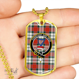 ScottishPlaid Rose Dress Ancient Clan Tartan Dog Tag Necklace - Crest Classic Scottish Plaid Tartan Plaid