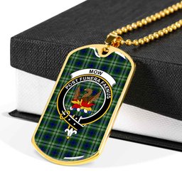 Scottish Mow Clan Tartan Dog Tag Necklace - Crest Classic Scottish Plaid Tartan Plaid