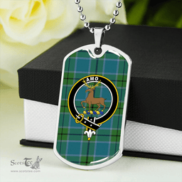 ScottishPlaid Scott Green (Sir Walter) Ancient Clan Tartan Dog Tag Necklace - Crest Classic Scottish Plaid Tartan Plaid