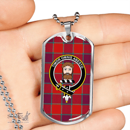 ScottishPlaid MacNab Smith Modern Clan Tartan Dog Tag Necklace - Crest Classic Scottish Plaid Tartan Plaid
