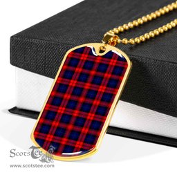 Scottish MacLachlan Modern Clan Tartan Dog Tag Necklace - Classic Scottish Plaid Tartan Plaid