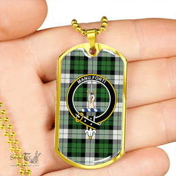 ScottishPlaid MacKay Dress Ancient Clan Tartan Dog Tag Necklace - Crest Classic Scottish Plaid Tartan Plaid