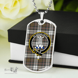 ScottishPlaid Malcolm Dress Weathered Clan Tartan Dog Tag Necklace - Crest Classic Scottish Plaid Tartan Plaid