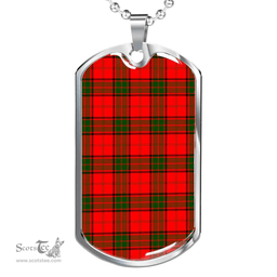 Scottish Maxwell Modern Clan Tartan Dog Tag Necklace - Classic Scottish Plaid Tartan Plaid