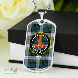 ScottishPlaid Sutherland Dress Modern Clan Tartan Dog Tag Necklace - Crest Classic Scottish Plaid Tartan Plaid