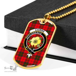Scottish Cairns Clan Tartan Dog Tag Necklace - Crest Classic Scottish Plaid Tartan Plaid