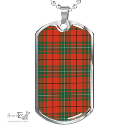 Scottish MacAulay Ancient Clan Tartan Dog Tag Necklace - Classic Scottish Plaid Tartan Plaid