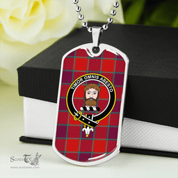 ScottishPlaid MacNab Smith Modern Clan Tartan Dog Tag Necklace - Crest Classic Scottish Plaid Tartan Plaid