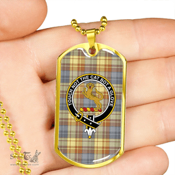 ScottishPlaid MacGlashan 1800 Modern Clan Tartan Dog Tag Necklace - Crest Classic Scottish Plaid Tartan Plaid
