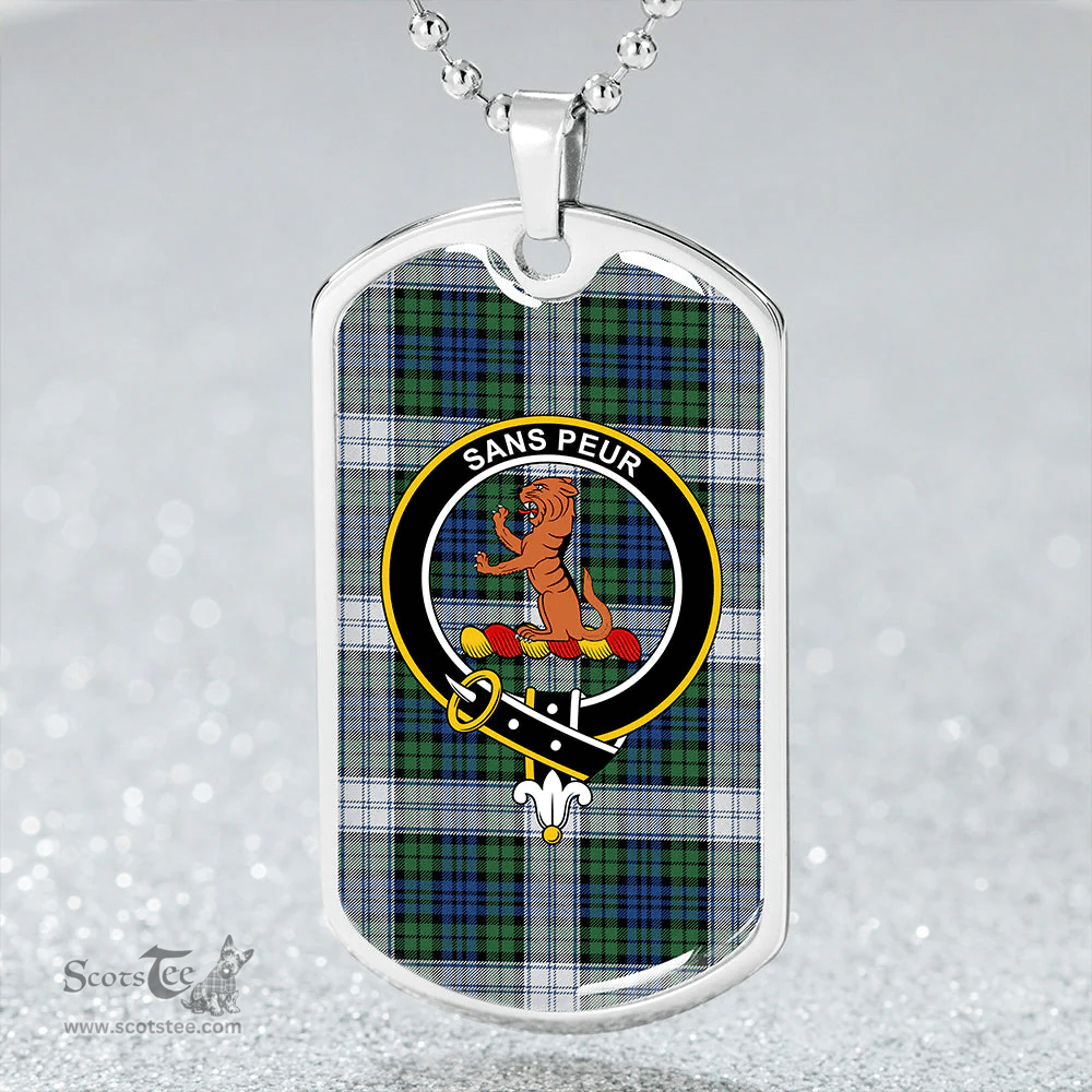 ScottishPlaid Sutherland Dress Modern Clan Tartan Dog Tag Necklace - Crest Classic Scottish Plaid Tartan Plaid