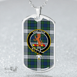 ScottishPlaid Sutherland Dress Modern Clan Tartan Dog Tag Necklace - Crest Classic Scottish Plaid Tartan Plaid