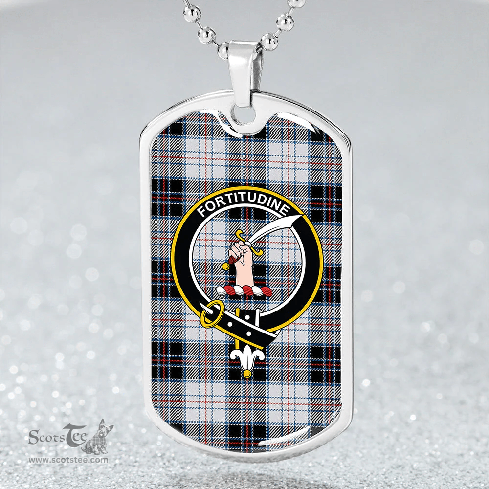 ScottishPlaid Scott MacRae Ancient Clan Tartan Dog Tag Necklace - Crest Classic Scottish Plaid Tartan Plaid