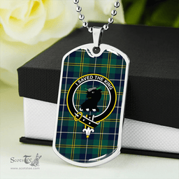 ScottishPlaid Turnbull Hunting Modern Clan Tartan Dog Tag Necklace - Crest Classic Scottish Plaid Tartan Plaid