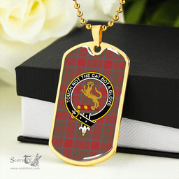 ScottishPlaid MacKintosh Weathered Clan Tartan Dog Tag Necklace - Crest Classic Scottish Plaid Tartan Plaid