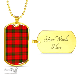Scottish Maxwell Modern Clan Tartan Dog Tag Necklace - Classic Scottish Plaid Tartan Plaid