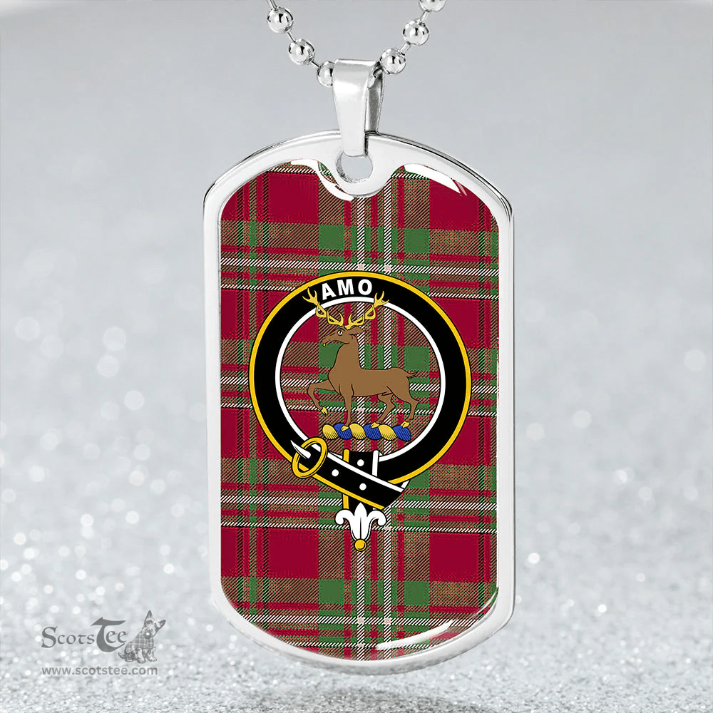 ScottishPlaid Scott Muted Clan Tartan Dog Tag Necklace - Crest Classic Scottish Plaid Tartan Plaid