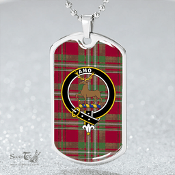 ScottishPlaid Scott Muted Clan Tartan Dog Tag Necklace - Crest Classic Scottish Plaid Tartan Plaid