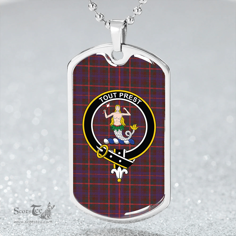 ScottishPlaid Murray Bed Cover Weathered Clan Tartan Dog Tag Necklace - Crest Classic Scottish Plaid Tartan Plaid