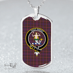 ScottishPlaid Murray Bed Cover Weathered Clan Tartan Dog Tag Necklace - Crest Classic Scottish Plaid Tartan Plaid