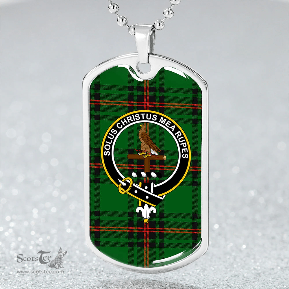 ScottishPlaid Orrock Clan Tartan Dog Tag Necklace - Crest Classic Scottish Plaid Tartan Plaid