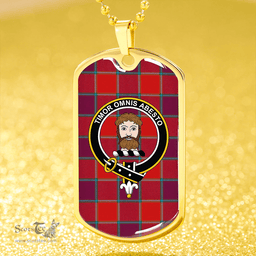 ScottishPlaid MacNab Smith Modern Clan Tartan Dog Tag Necklace - Crest Classic Scottish Plaid Tartan Plaid