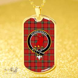 ScottishPlaid MacNicol Red Modern Clan Tartan Dog Tag Necklace - Crest Classic Scottish Plaid Tartan Plaid