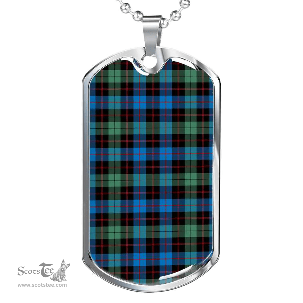 Scottish Guthrie Ancient Clan Tartan Dog Tag Necklace - Classic Scottish Plaid Tartan Plaid